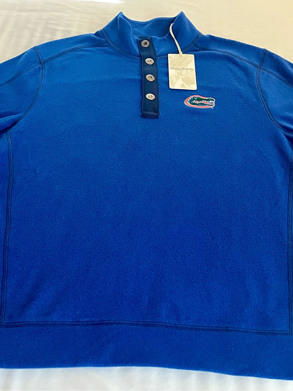Tommy Bahama Deep Blue Button-Neck Pullover